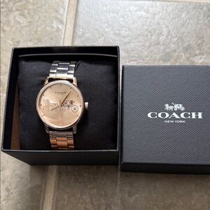 Coach Rose Gold and Silver Watch
